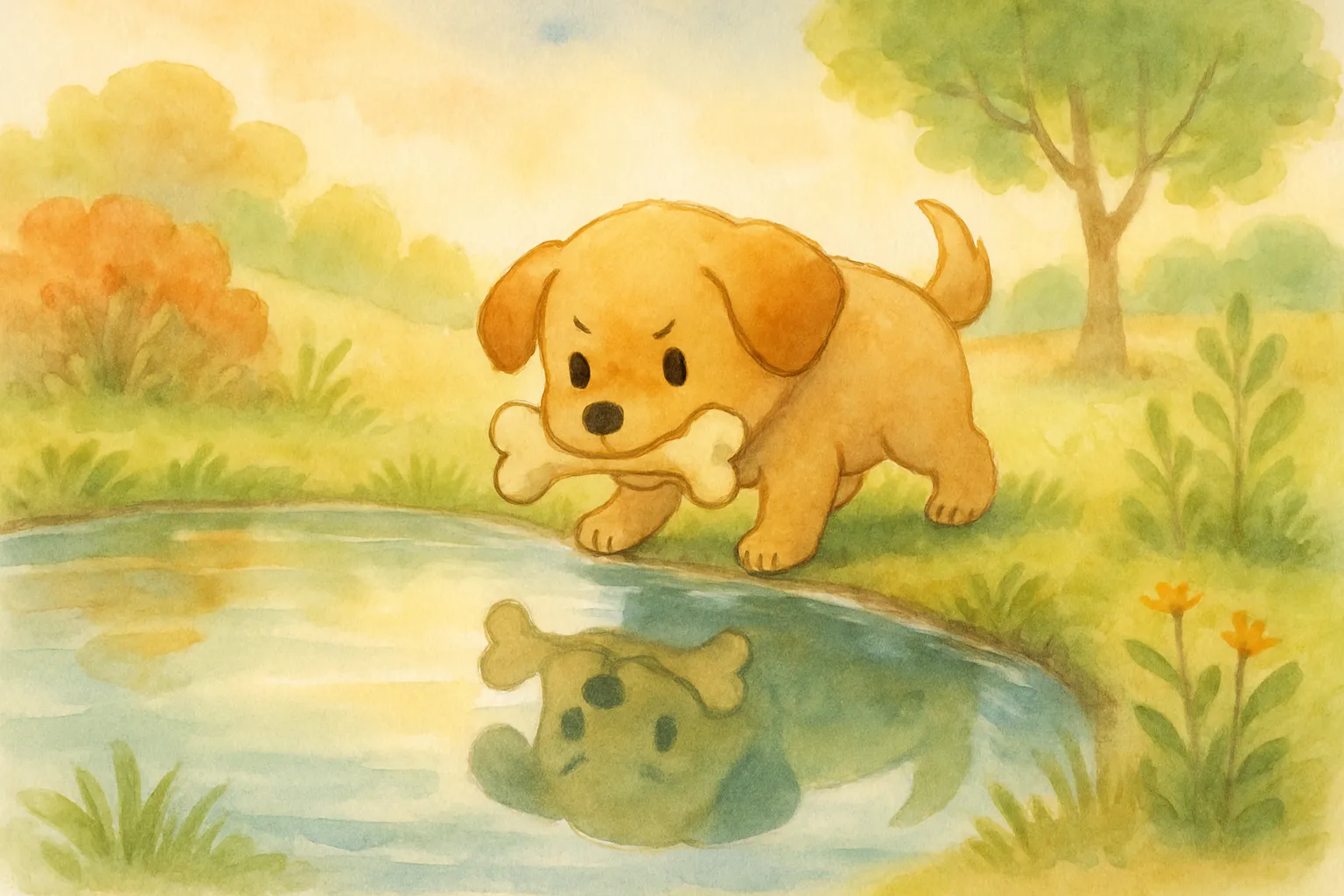 The Little Dog and His Shadow