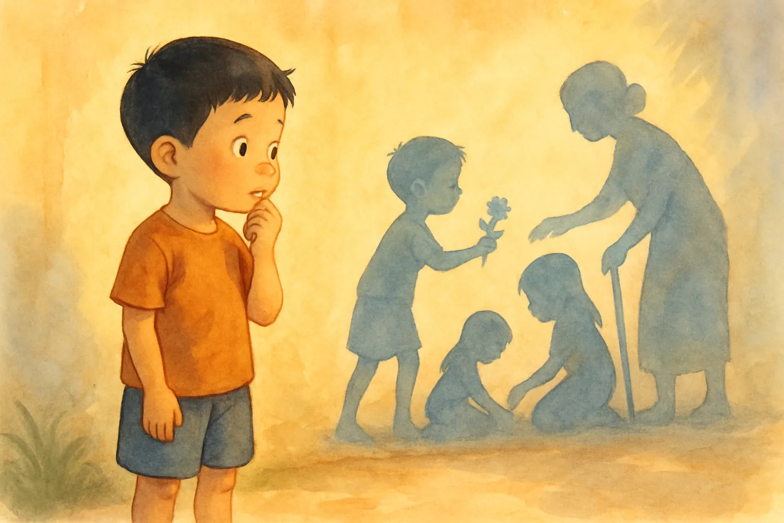 The Boy and His Own Shadow